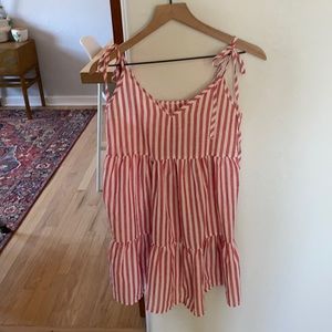 Pink/red and white striped sundress